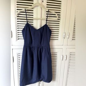 Jcrew blue slip, cinch dress